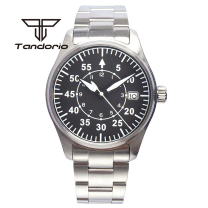 Tandorio 39mm Diving Pilot Automatic Watch for Men NH35/PT5000/Miyota8215 Movement AR Sapphire Crystal 20BAR Waterproof Luminous