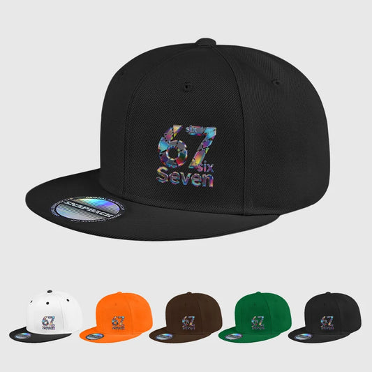 Cool Laser-Printed “67” Digital Print Hip-Hop Flat-Brim Cap – Adjustable Hip-Hop Outdoor Casual Unisex Baseball Cap
