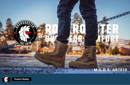 ROCKROOSTER Hiking shoes Men waterproof hunting Boots Tactical Desert Combat Boots trekking Ankle mountian cow Leather Sneakers