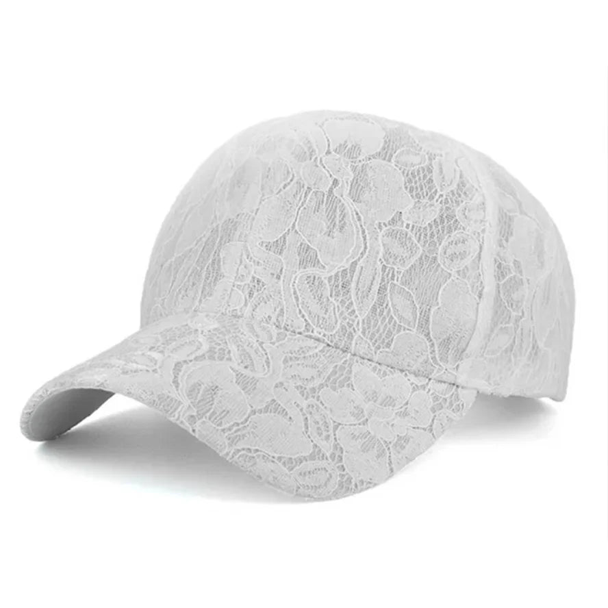 Princess-tyylinen pitsikirjailtu verkkokukka-kevät- ja kesämallinen naisten baseball-lippis, hengittävä naisten snapback-lippis, nuorille tytöille, BQ091