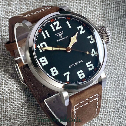 Tandorio 47mm NH35 Diver Men's Automatic Watch CUSN8 Solid Bronze or 316L Steel Case 10ATM Sapphire Crystal Black Dial