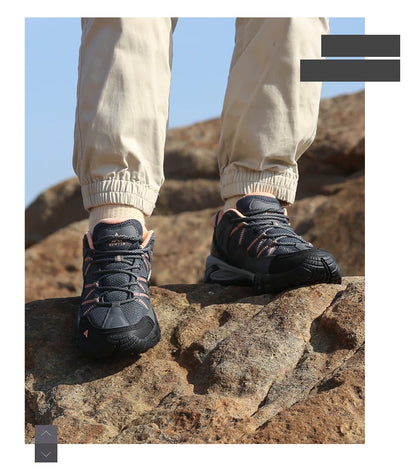 HUMTTO Hiking Shoes for Women Wear-Resistant Outdoor Women's Sports Shoes Lace-Up Climbing Trekking Sneakers Woman 110609B