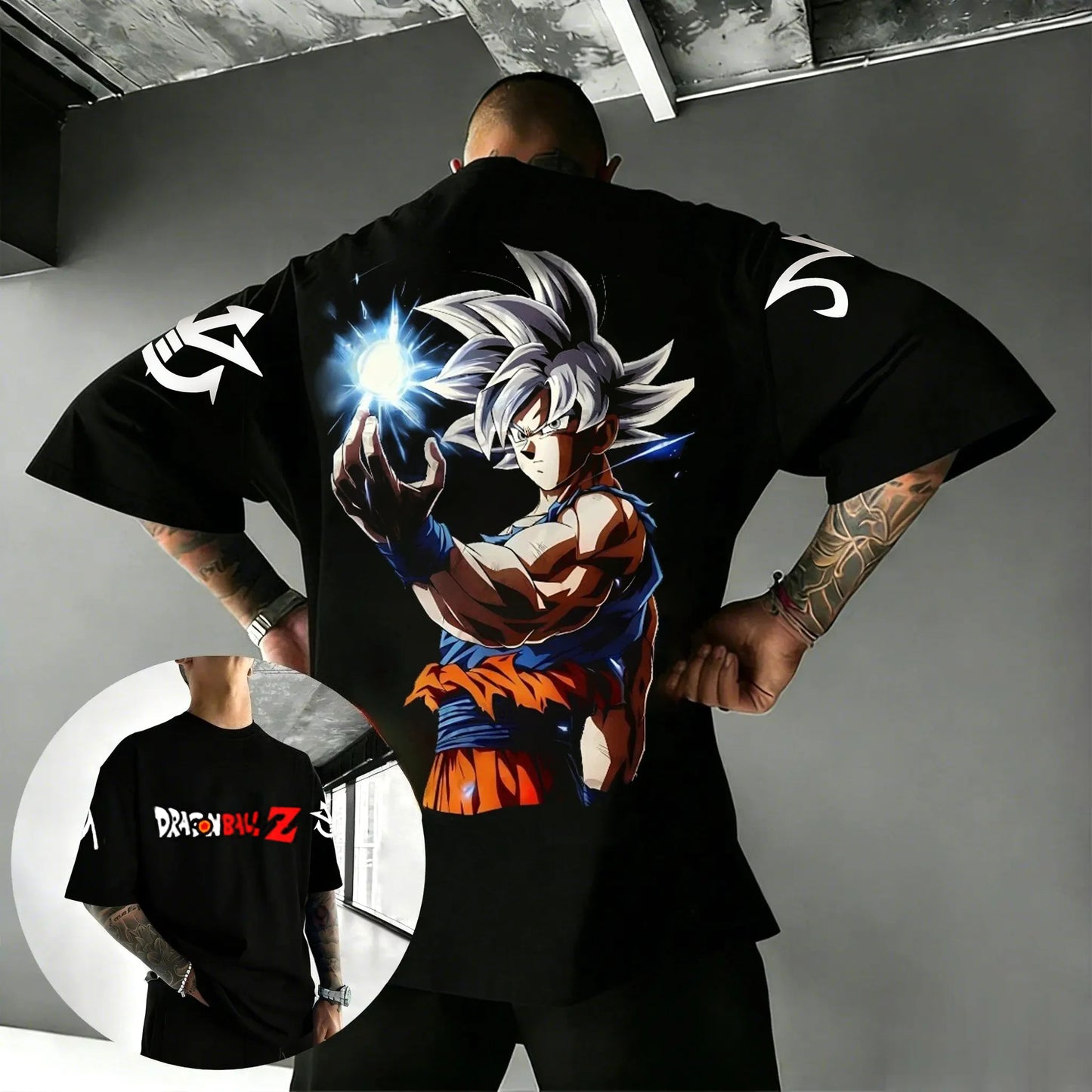 2026 New Hot Anime Dragon Ball Goku Printed Cotton Men's T-shirt Overside American and Women's Breathable Sports Round-neck