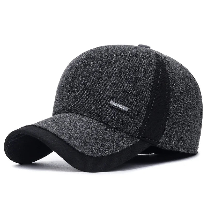 Waterproof Sports Cap Comfortable Adjustable Lined Earflap Cap Lightweight Winter Hat for Casual