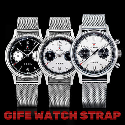 1963 Panda Pilot Chronograph Watch Men 40mm Air Force Sapphire Senior  ST1901 Mechanical Wristwatches Retro Clock Reloj Hombre
