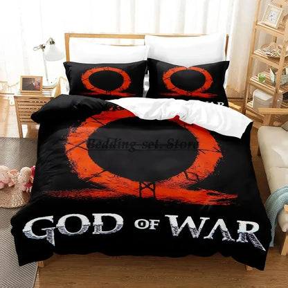 2023 Game God of War Bedding Set Single Twin Full Queen King Size Bed Set Aldult Kid Bedroom Duvetcover Sets Anime Bed Sheet Set