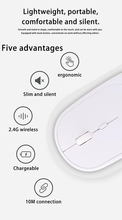 Lenovo Wireless Mouse USB Rechargeable Ergonomic Adjustable DPI Office Silent 2.4G Bluetooth Optical Electric Mouses Game Office