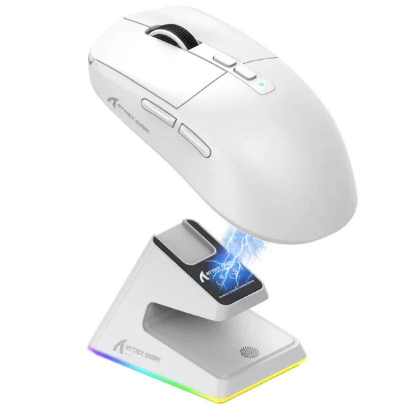 Attack Shark X6 Lightweight Wireless Gaming Mouse with 3 Mode Up to 26K DPI RGB Backlight Charging Base for Laptop Deskbtop