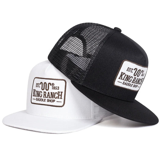 Unisex KING RANCH Embroidery Hip-hop Net Hats Spring Summer Outdoor Adjustable Casual Baseball Caps Sunscreen Hat Sports Cap