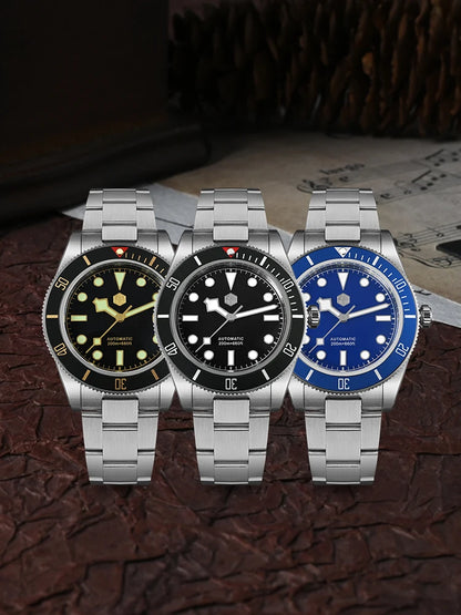 San Martin 40mm Aluminum Bezel NH35 BB58 Automatic Watches For Men Dive Wristwatch 20ATM Sapphire Luminous Reloj SN0008D