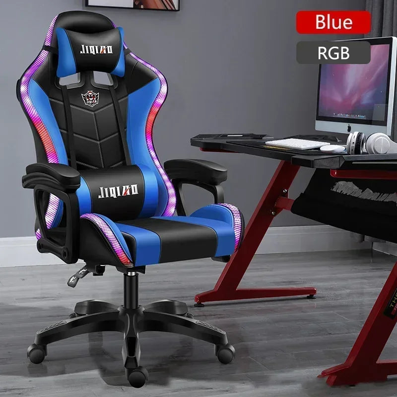 Ergonomic swivel chair Massage Recliner gamer chairs High quality gaming chair RGB light office chair gamer computer