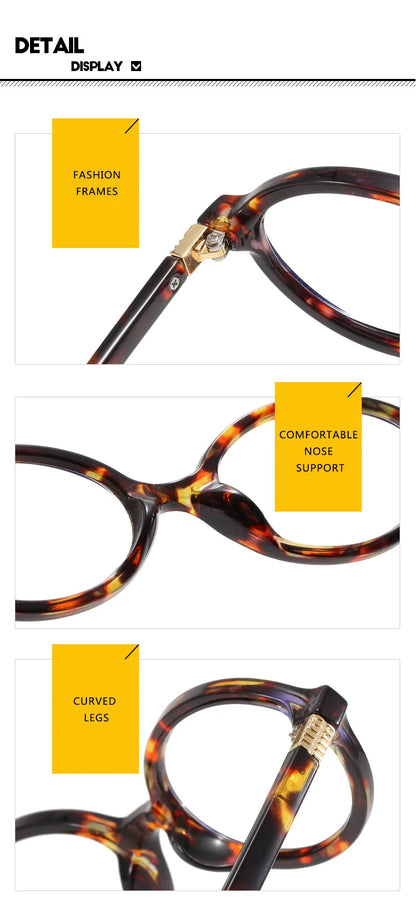Oval Small Frame Luxury Brand Woman Sunglasses Women Retro Female Glasses Anti-blue Light Eyeglasses Trend Ladies Glasses men