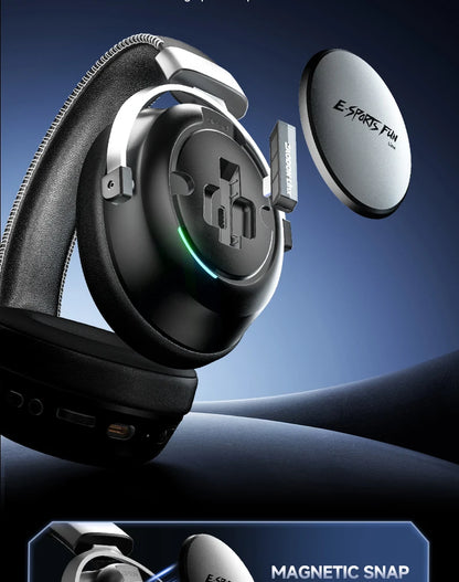 HaaYot Professional Wireless Gaming Bluetooth 6.0 Headset,7.1 Virtual Surround Sound,Low Latency 15ms for PC,PS5,Mobile,Switch