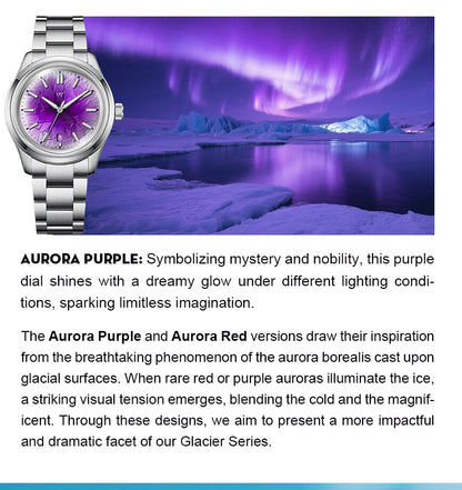 WM Watch Automatic Mechanical Watch NH35 Glacier Series 100M Waterproof AR Coated Sapphire Welly Merck Watches For Man WM226