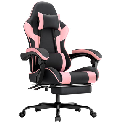 Black-Grey Ergonomic Gaming Chair, Lumbar Support, Breathable PU Leather, Adjustable Height & Backrest, 200kg for Office & PC