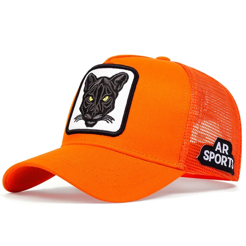 Fashion Cat Embroidery Baseball Cap Summer Breathable Mesh Caps adjustable Hip Hop Trucker Hats Men Women Outdoor sun Hats