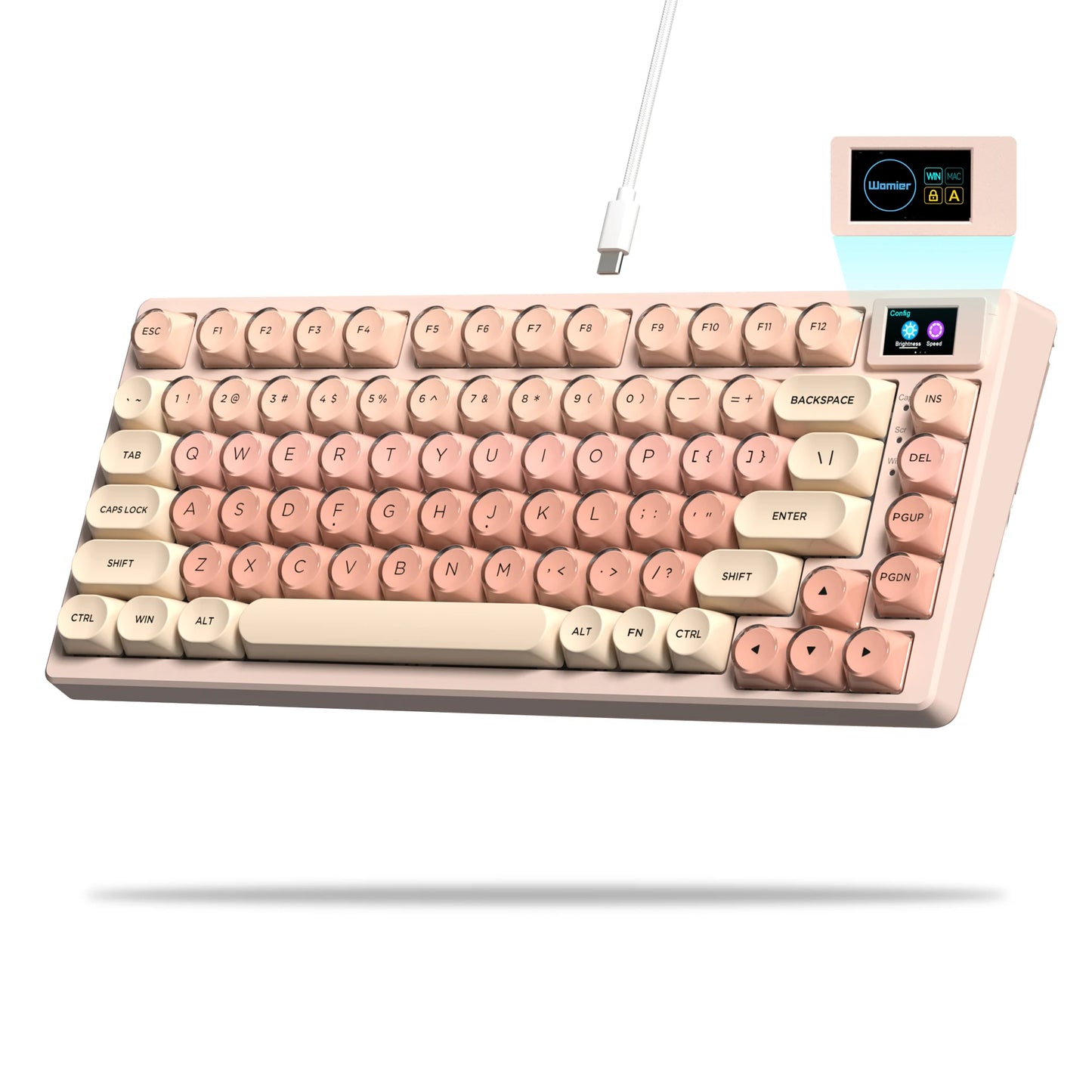 Womier S-K80 Keyboard Liquid 75% Hot Swap Keyboard with Color OLED Display Mechanical Gaming Keyboard Gasket Mount RGB for Windo