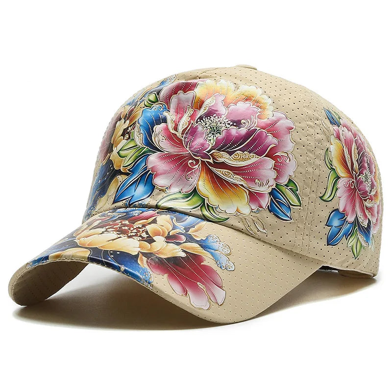 Casquette de baseball printemps/été à séchage rapide pour homme et femme, pour les activités de plein air, la plage et le camping, chapeau de soleil imprimé de fleurs de style chinois B149