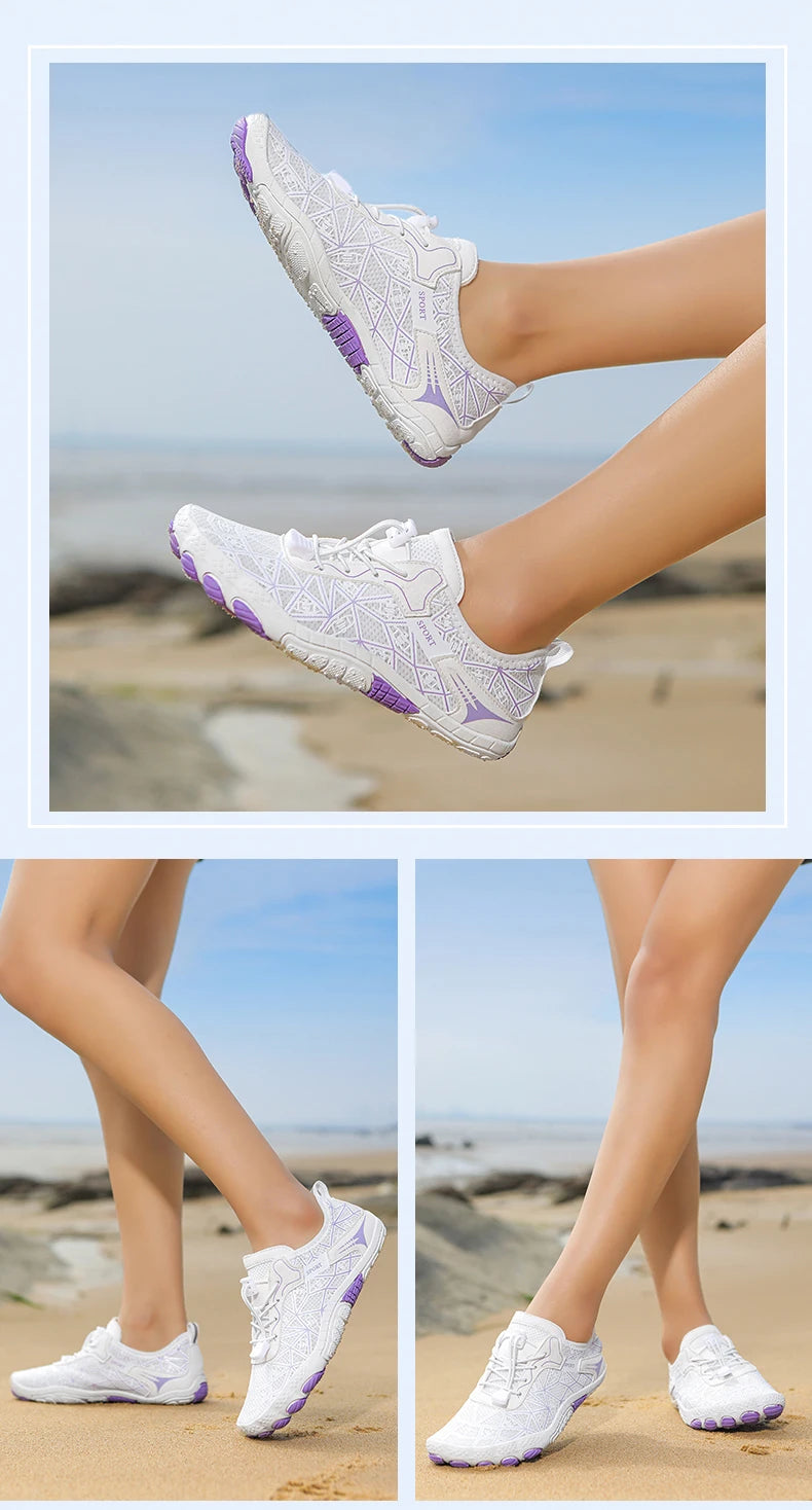 New Barefoot Wading Shoes Men and Women Mesh Quick-Drying Beach Shoes Outdoor Non-Slip Swimming Shoes Unisex Water Sports Shoes