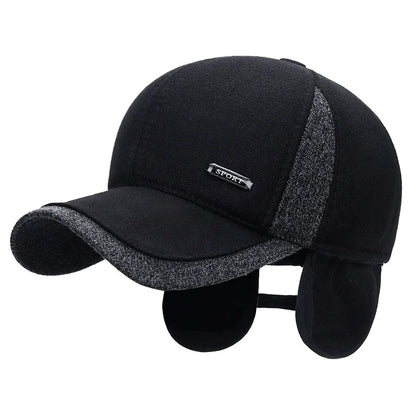 Waterproof Sports Cap Comfortable Adjustable Lined Earflap Cap Lightweight Winter Hat for Casual
