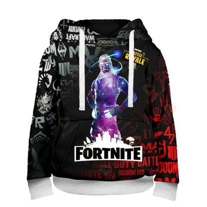 Fortnite-fanien huppari 3D Battle Royale -printillä – cosplay Victory -painettu huppari miehille, naisille ja lapsille, hupullinen streetwear-collegepaita
