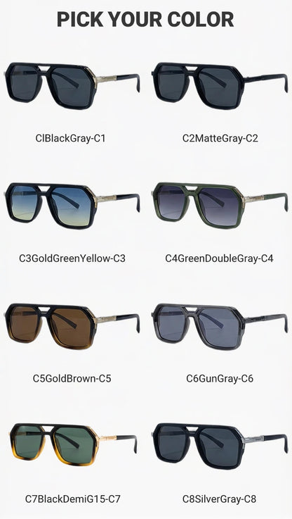 Vintage Steampunk Polarized Sunglasses Women Double Bridge Black 2026 Luxury Designer Driving Shades For Lady Fashion Eyewear