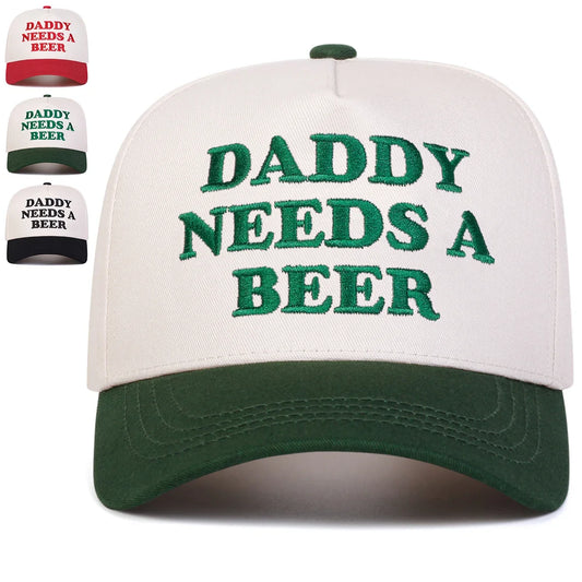 Unisex DADDY NEEDS A BEER Letter Embroidery Baseball Caps Spring Autumn Outdoor Adjustable Casual Hats Sunscreen Hat Sports Cap