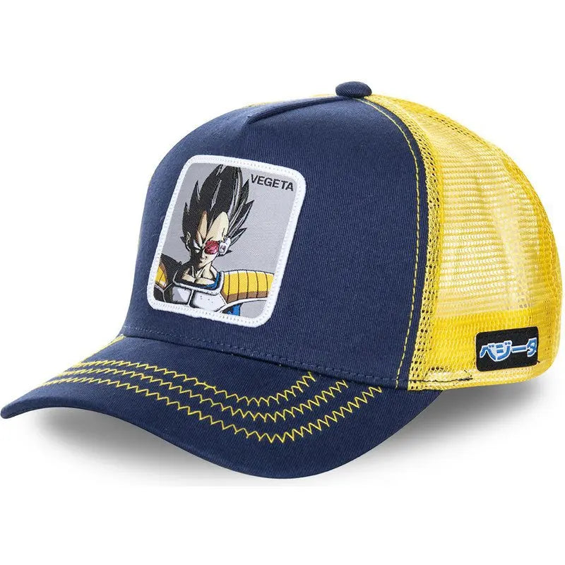 Șapcă Dragon Ball Son Goku de vară pentru călătorii, cu cozoroc, pentru bărbați, brodată, în stil hip-hop, din plasă, cu vizieră de soare, șapcă de baseball, pentru sport în aer liber
