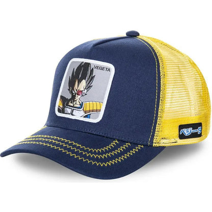 Șapcă Dragon Ball Son Goku de vară pentru călătorii, cu cozoroc, pentru bărbați, brodată, în stil hip-hop, din plasă, cu vizieră de soare, șapcă de baseball, pentru sport în aer liber