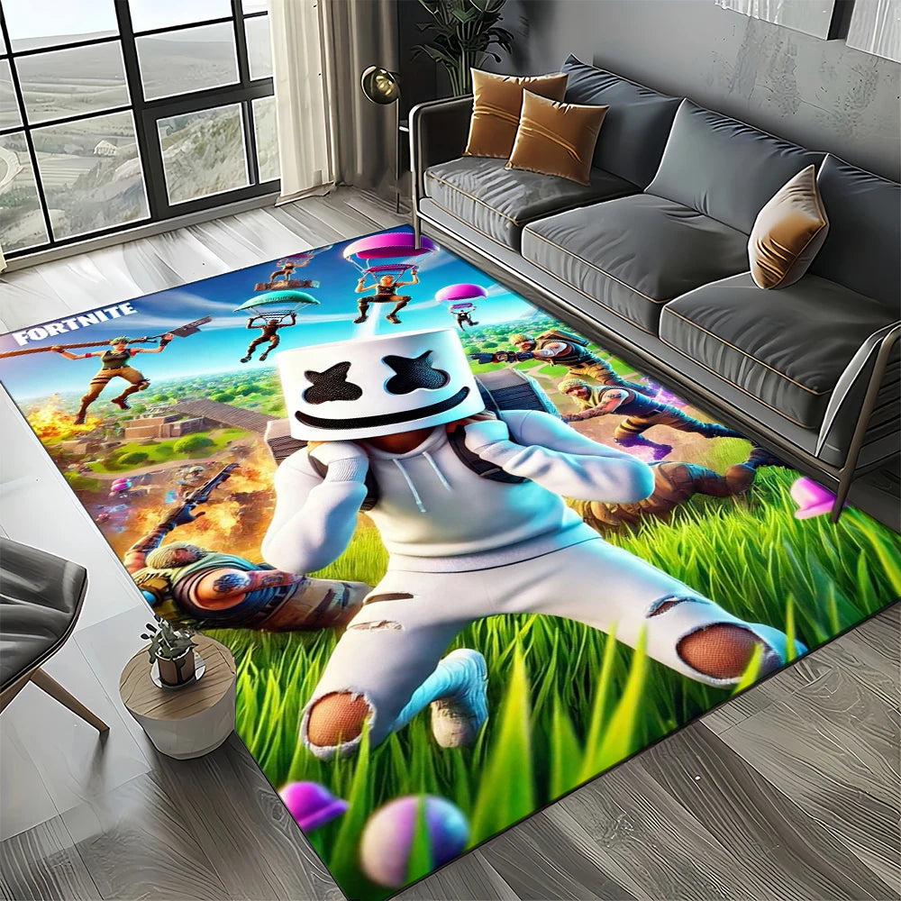 2025 New Style Fortnite-e Cartoon Rug Carpet for Living Room Bedroom Decor, Floor Mat Non-slip Decoration for Sofa Doormat Kids