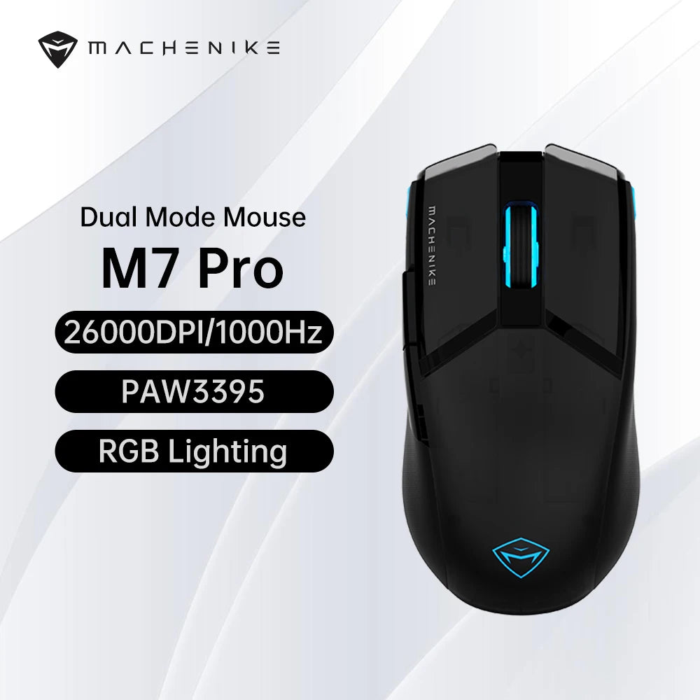 Machenike M7 Pro Gaming Mouse USB Wired 2.4GHz Wireless Mouse PAW3395 26000DPI 650IPS 7 Button 74g RGB For Laptop PC Mouse Gamer
