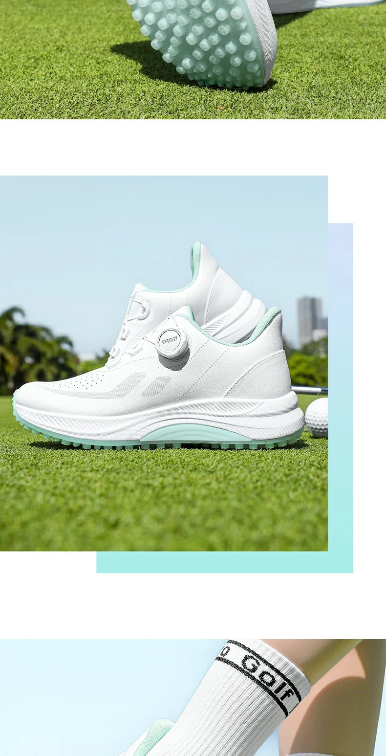 Scarpe da golf da donna PGM estive traspiranti con lacci a rotella, rialzate, antiscivolo, sneakers sportive outdoor coreane XZ417