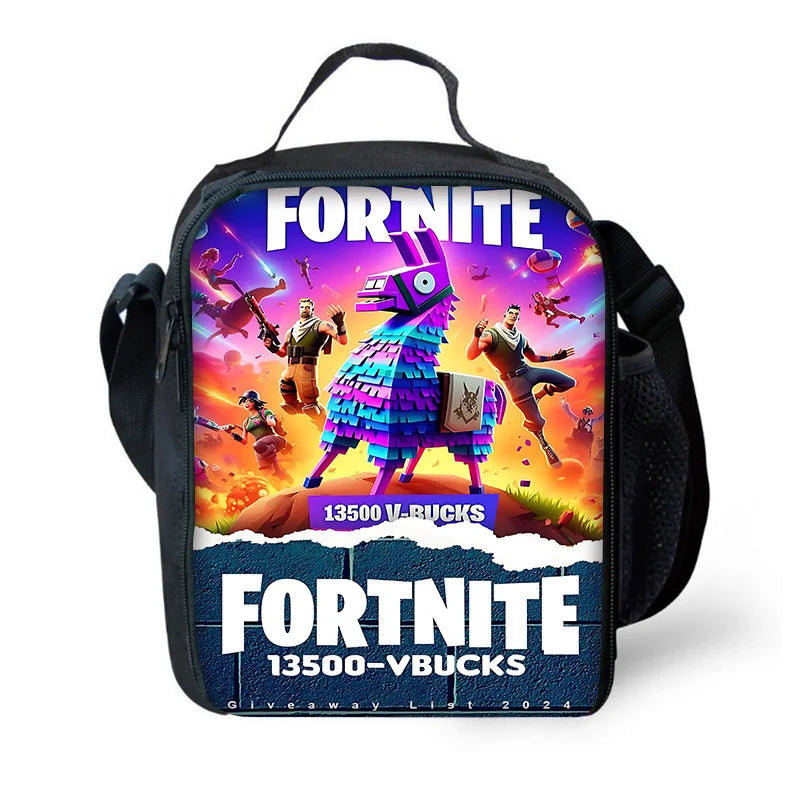 Isolierte F-FortniteS Hot-Game-Tasche für Kinder mit großem Fassungsvermögen – wiederverwendbare Thermo-Kühltasche/Lunchbox für Jungen, Mädchen, Schüler, Outdoor und Picknick