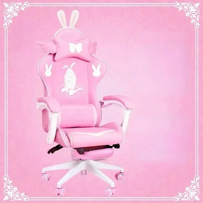 Pink Gaming Chair High-quality Girls Cartoon Home Live Gamer Chair Comfortable Swivel Adjustable Office Computer Furniture