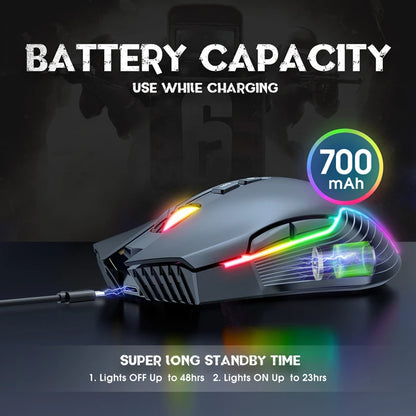 Lenovo CW905 Wireless Gaming Mouse Levels Adjustable 5 levels 3600 DPI Buttons RGB Lighting Modes Ergonomic Mice For PC Gamer