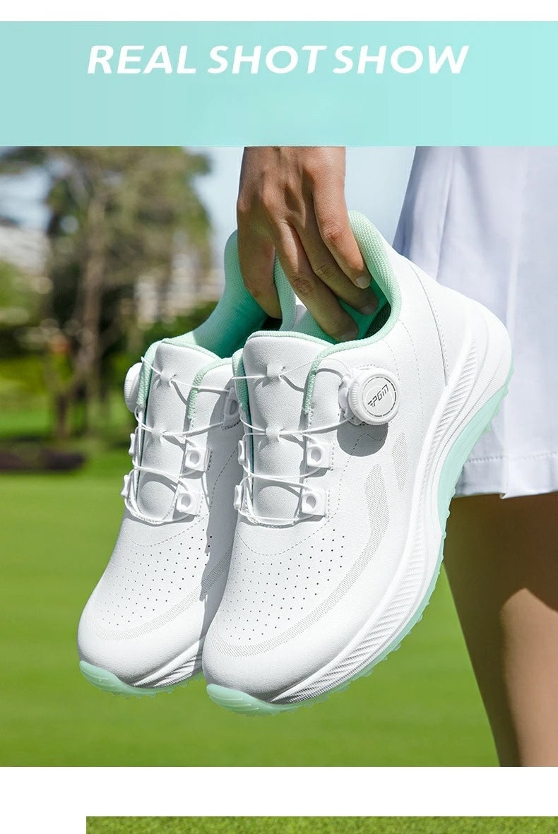 Scarpe da golf da donna PGM estive traspiranti con lacci a rotella, rialzate, antiscivolo, sneakers sportive outdoor coreane XZ417