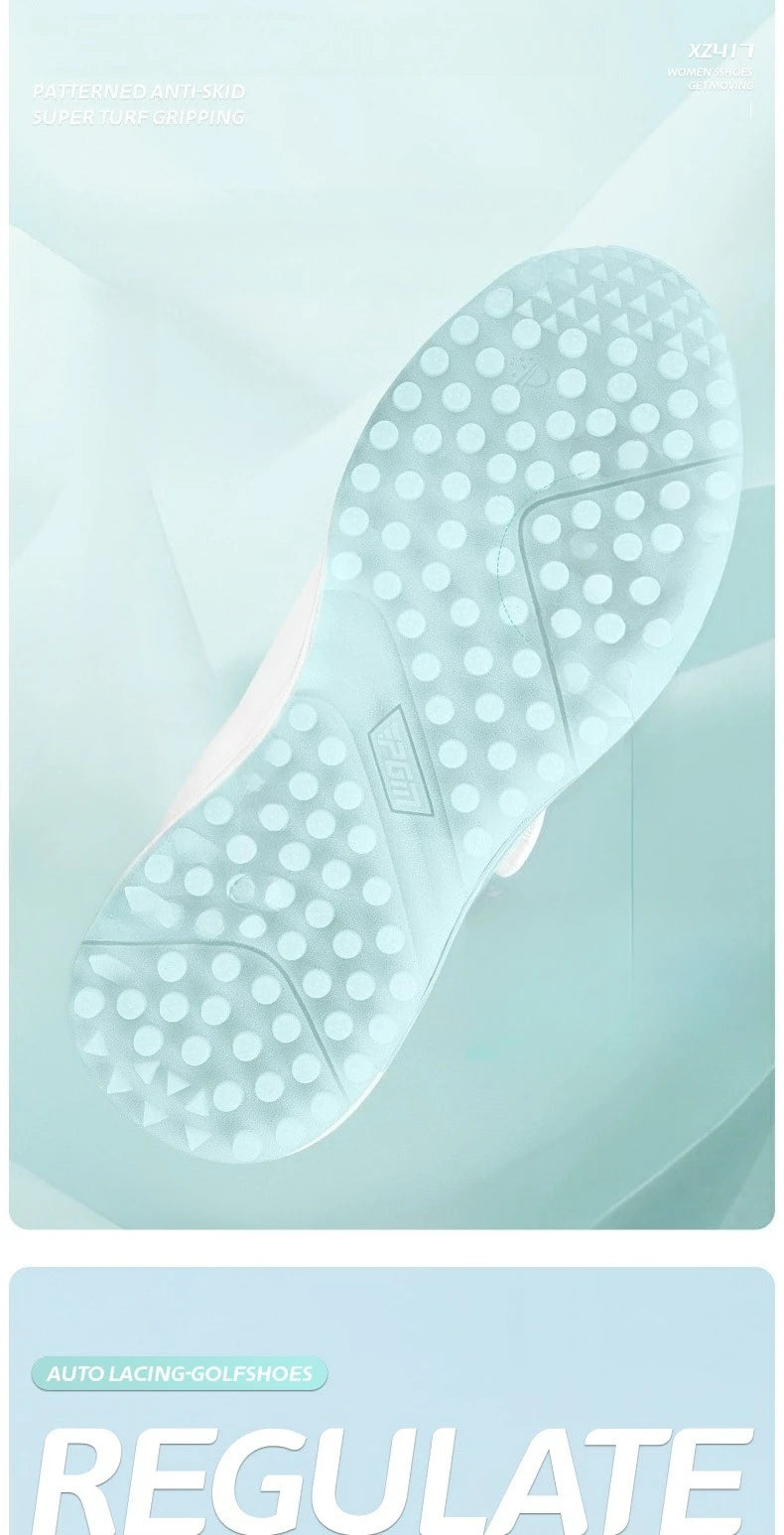 Scarpe da golf da donna PGM estive traspiranti con lacci a rotella, rialzate, antiscivolo, sneakers sportive outdoor coreane XZ417