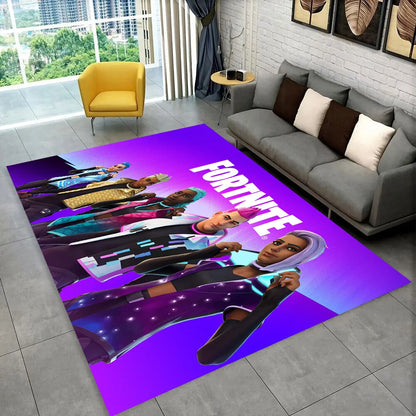 Tappeto F-Fortnites Cartoon Game per sala giochi, camera da letto, soggiorno, divano e decorazione d’ingresso, tappeto da area antiscivolo, idea regalo