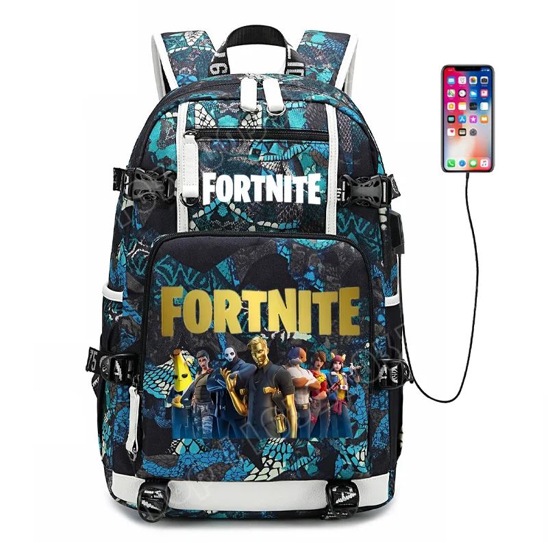 Fortnite Game Print Student Backpack Boys Girls Large Capacity School Bag Waterproof Lightweight Durable Bookbag Birthday Gift