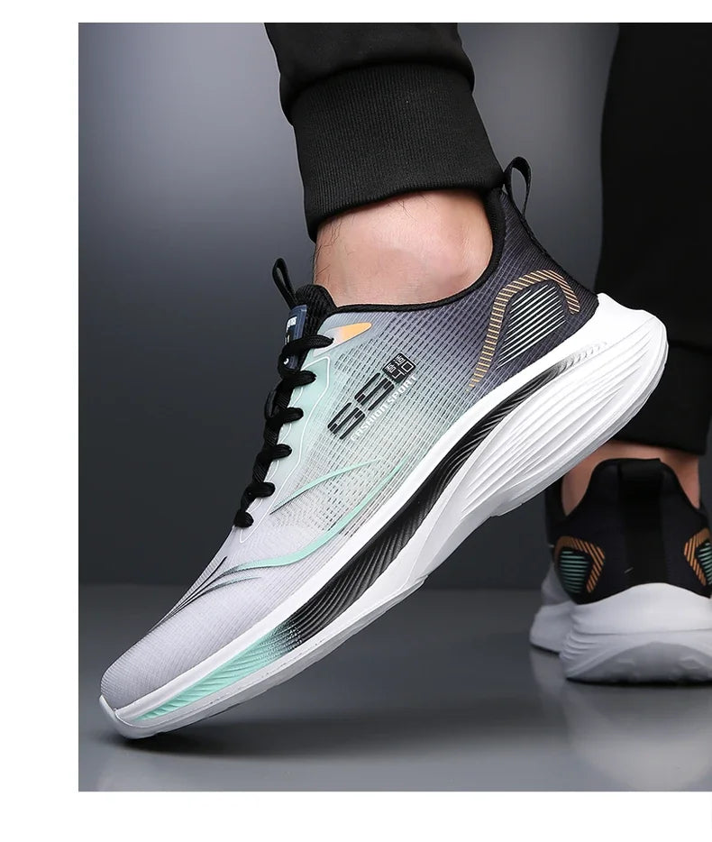 Pantofi de maraton cu placă din carbon pentru bărbați, sneakers casual cu pernă de aer, încălțăminte sport de alergare masculină luxoasă, confortabilă și ușoară