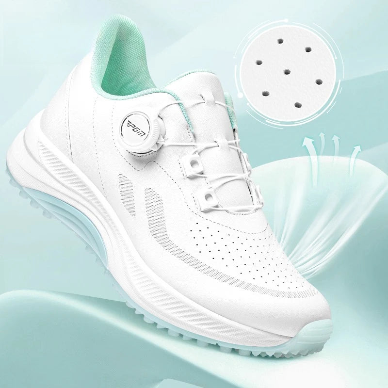 Scarpe da golf da donna PGM estive traspiranti con lacci a rotella, rialzate, antiscivolo, sneakers sportive outdoor coreane XZ417