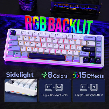 EPOMAKER x AULA F65 65% Layout Wired/Bluetooth 5.0/2.4G Wireless Hot-Swap Gasket-mounted Mechanical Gaming Keyboard for Mac/Win