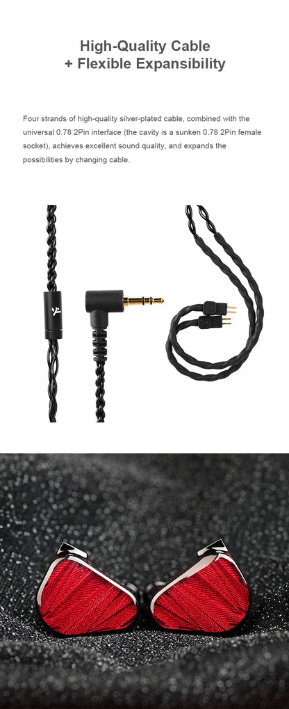 TRUTHEAR x Crinacle ZERO:RED earphone Dual Dynamic Drivers In Ear Headphone with 0.78 2Pin Cable