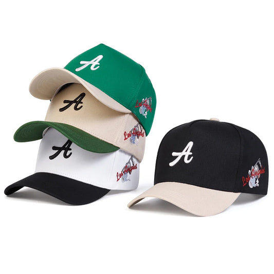 Unisex A Letter Side Los Angeles Embroidery Baseball Caps Spring Autumn Outdoor Adjustable Casual Hats Sunscreen Hat Sports Cap