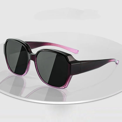 Fashion Round Polarized Sunglasses Cover Over Myopia Prescription Glasses Portable Men Women Vintage Fishing Driving Eyewear