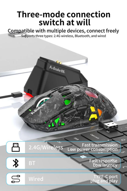 Lenovo X9Pro Tri-Mode Wireless Mouse 2.4G Bluetooth Wired Lightweight Magnetic Charging Dock Desktop Laptop Gaming&Office