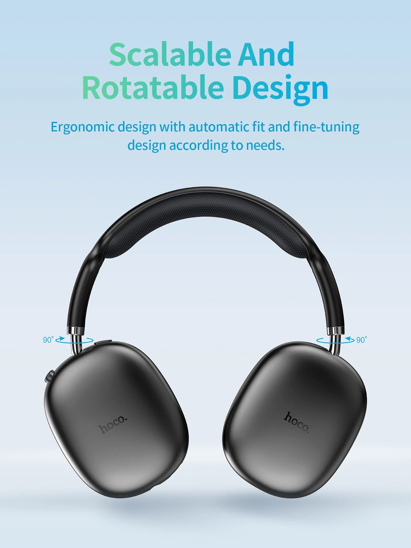 HOCO W35 Air Over-ear Bluetooth Headphones Wireless Sports headset Suport TF card AUX mode Stereo Smart Gaming Student Earphones