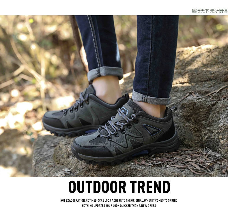 Men's Hiking Shoes All-Terrain Outdoor Sports Shoes Breathable Wear-Resistant Mesh Non-Slip Hiking Shoes Outdoor Cycling Shoes