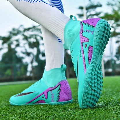 New Men’s Soccer Shoes High-Quality Indoor Football Boots Sports Shoes Futsal High Ankle Non-Slip Outdoor Ultralight Non-Slip