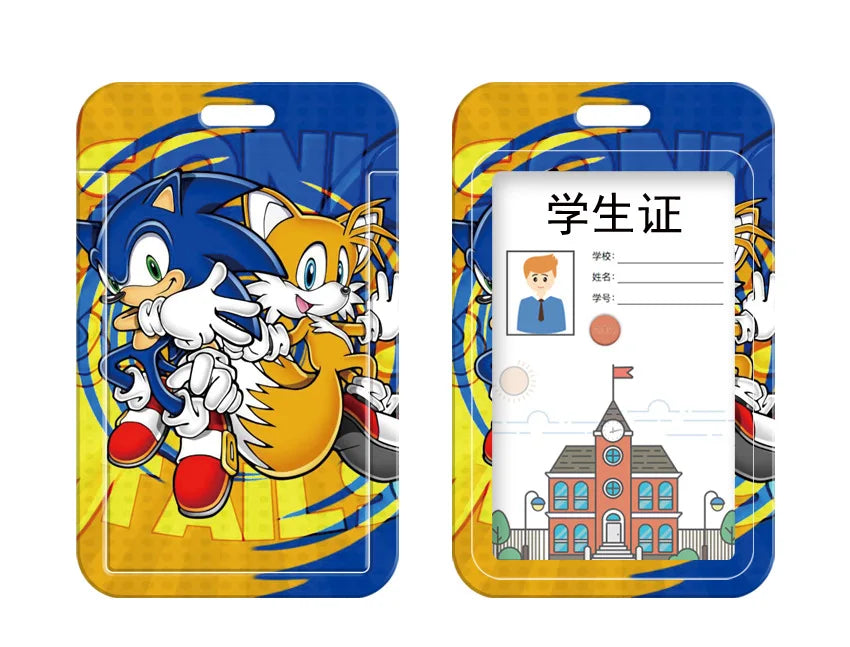 3pcs/set Sonic Anime Student Backpack Double Shoulder Bag Hedgehog Shoulder Bag Shadow Pencil Case Study Set School gift
